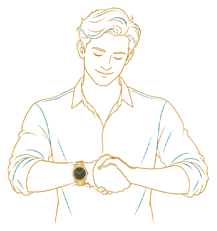 A person shaking their own hands